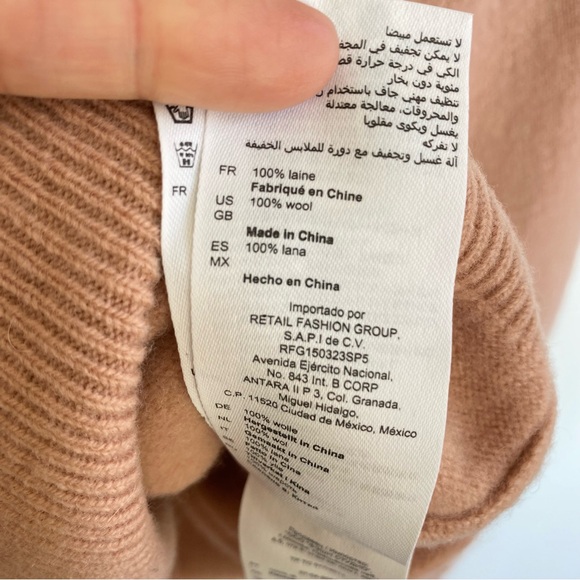 Sandro Paris 100% Wool Puff Sleeve 3 Button Deep V-Neck Cardigan Pink - Picture 3 of 10